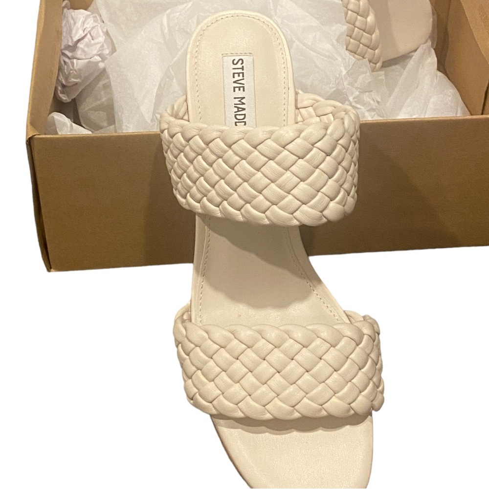 Steve Madden Heeled Sandals, Sz 10, Bone Color